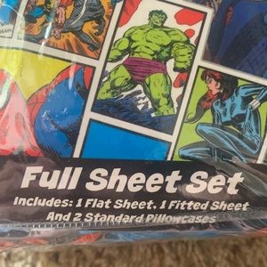 Vintage 1994 Marvel AVENGERS Flat Sheets Set INCREDIBLE HULK Twin Fitted New
